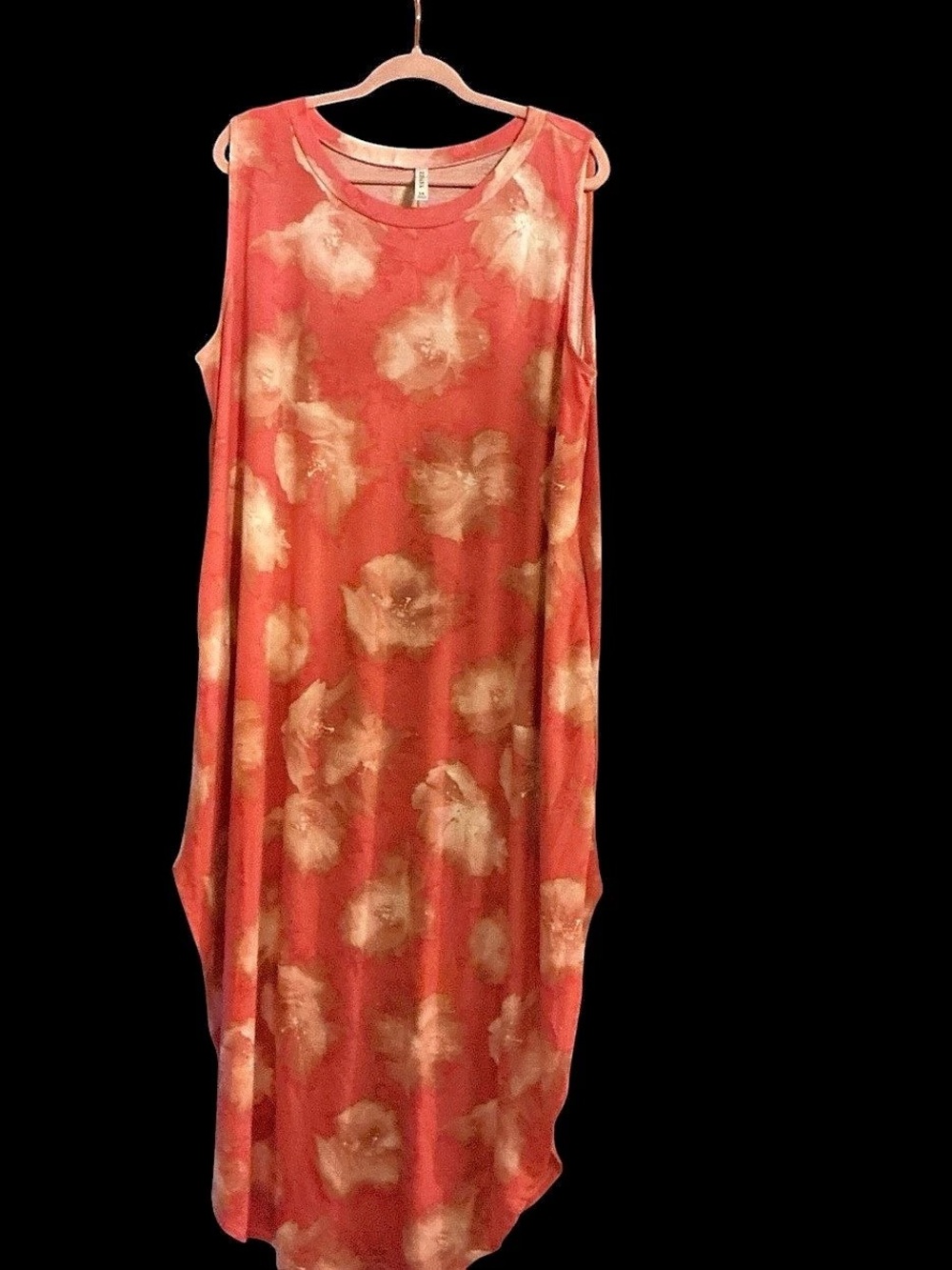 Zenana Floral Maxi Dress Coral  & White Size 3X